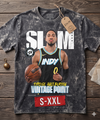 TYRESE HALIBURTON VANTAGE POINT Jumbo Print Acid Washed Vintage 90s Style Heavyweight T-Shirt