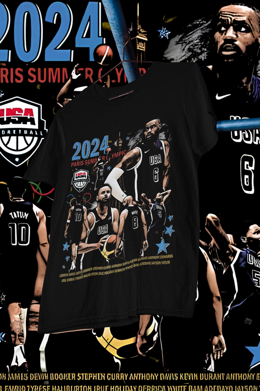 USA GREATNESS 24 PARIS - shirt design, Bootleg tees design, ready to print, Printable design basketball, 90s, DTF,DTG,300 DPI