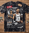 WEMBY 1ST PICK Jumbo Print Acid Washed Vintage 90s Style Heavyweight T-Shirt