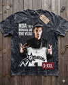 WEMBY ROY Jumbo Print Acid Washed Vintage 90s Style Heavyweight T Shirt