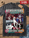 WEMBANYAMA Jumbo Print Acid Washed Vintage 90s Style Heavyweight T-Shirt