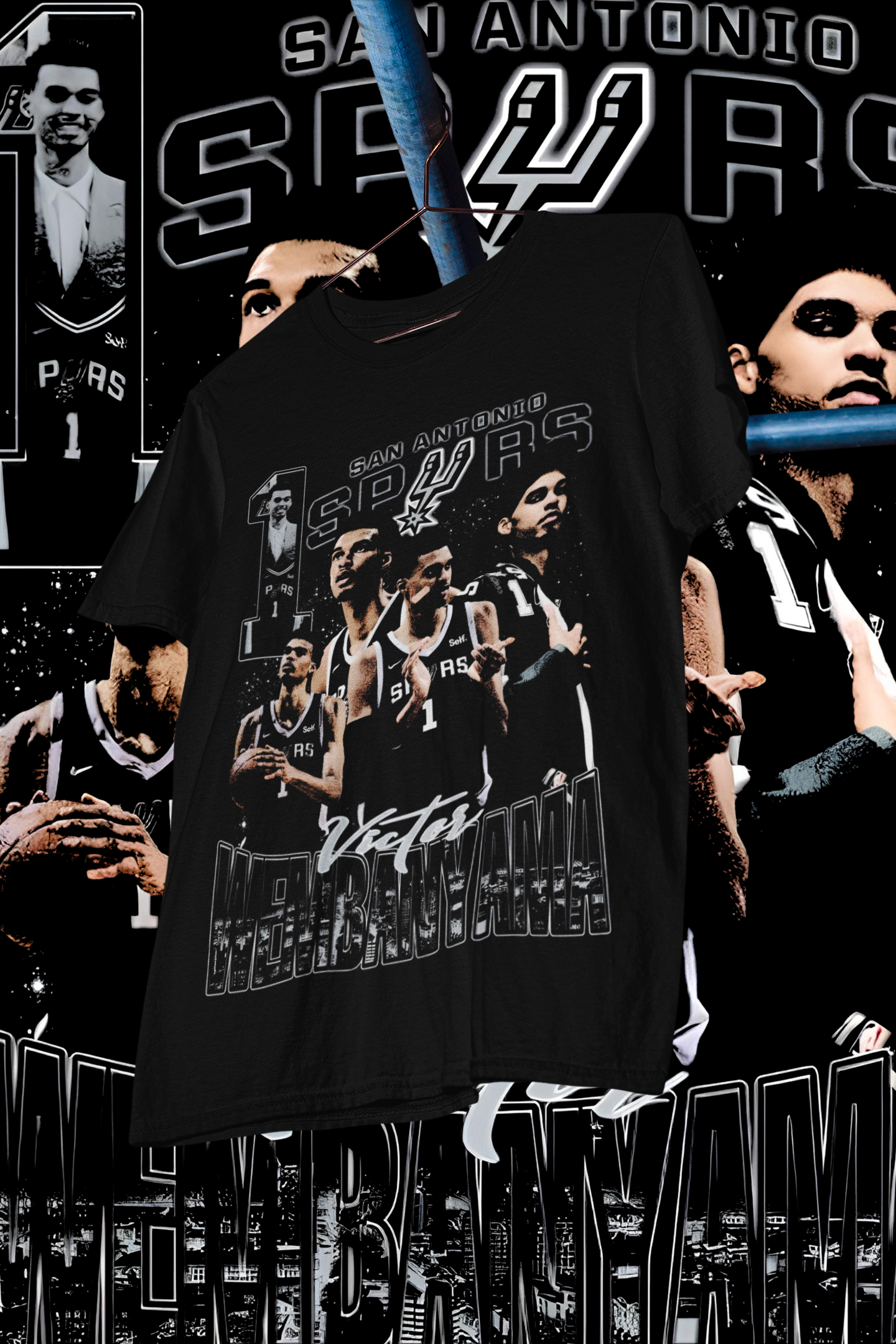 WEMBY SAN ANTONIO - shirt design, Bootleg tees design, ready to print, Printable design basketball, 90s, DTF,DTG,300 DPI