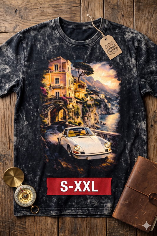 1ST CLASS Jumbo Print Acid Washed Vintage 90s Style Heavyweight T-Shirt